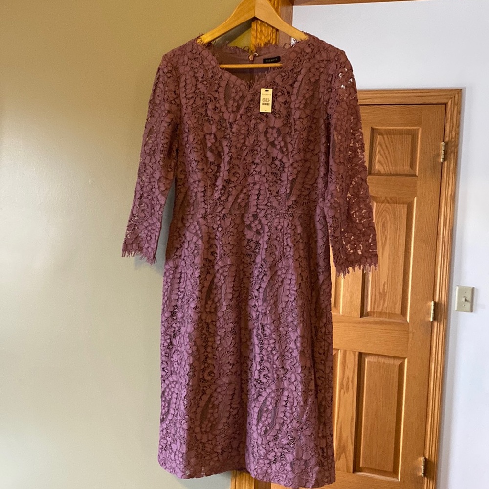 Talbots mauve/ rose lace lined dress   New with tags